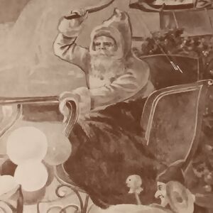 2 Packs VTG Sepia Tone Christmas  Wrapping Paper Santa Elves 20x28 W/ Gift Tags